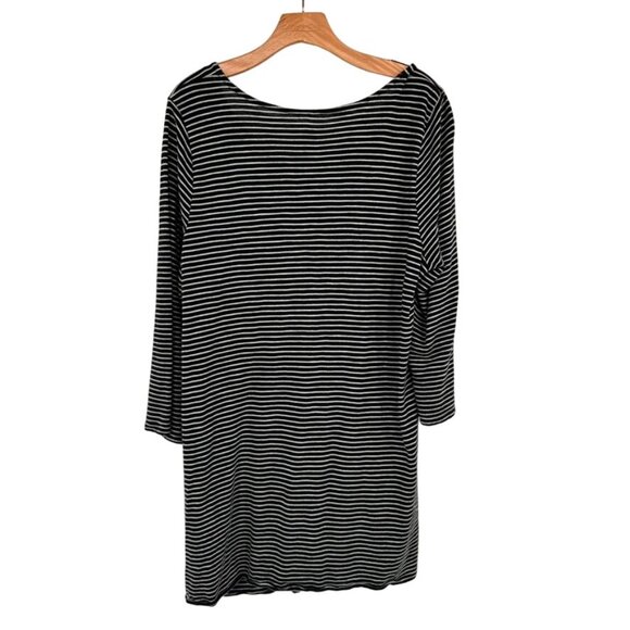Pure Jill womens Asymmetric-Button Tunic Black & White Stripes Size XL Tall - Picture 9 of 9